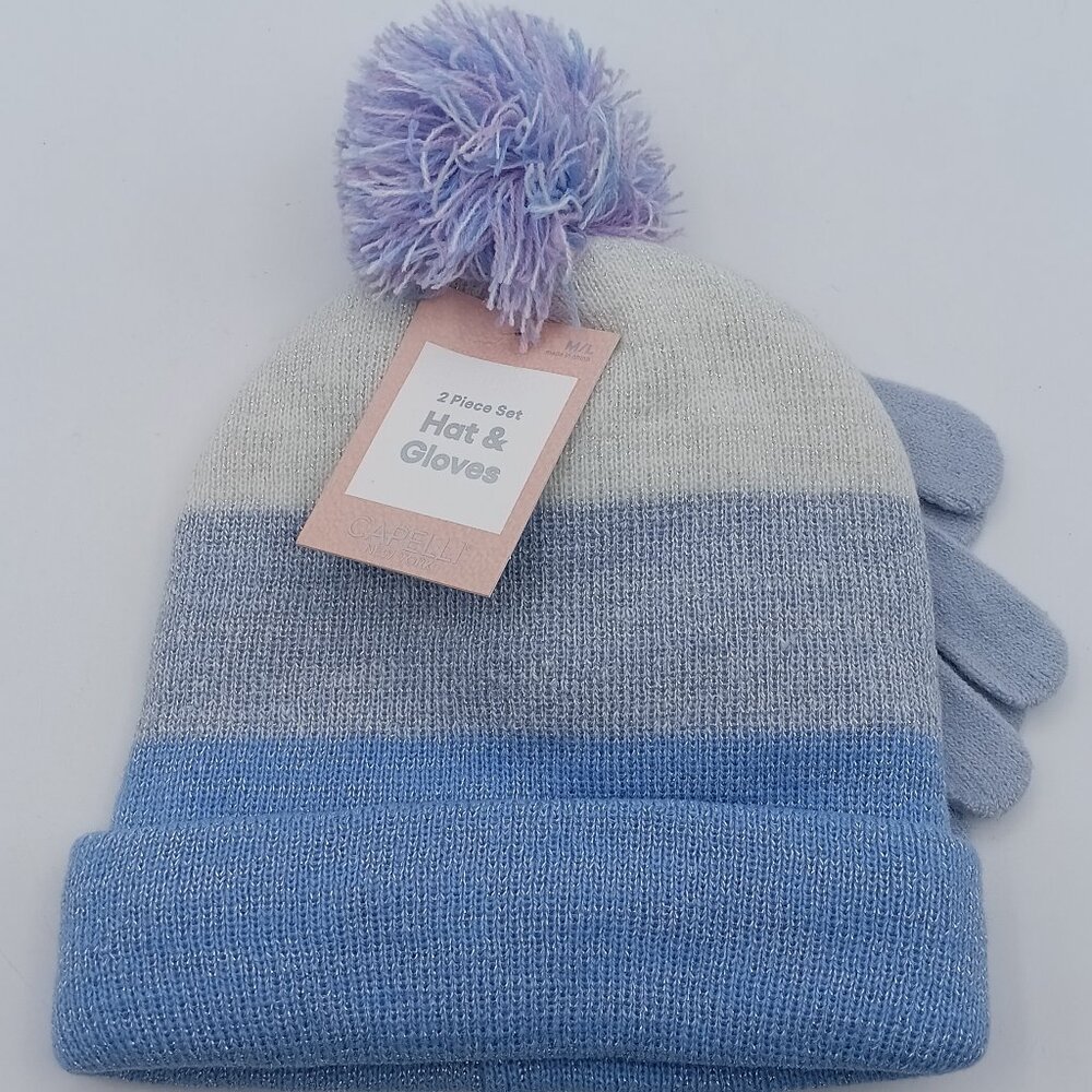 Capelli New York Kid's 2 Pc Beanie & Gloves Set Size M/L